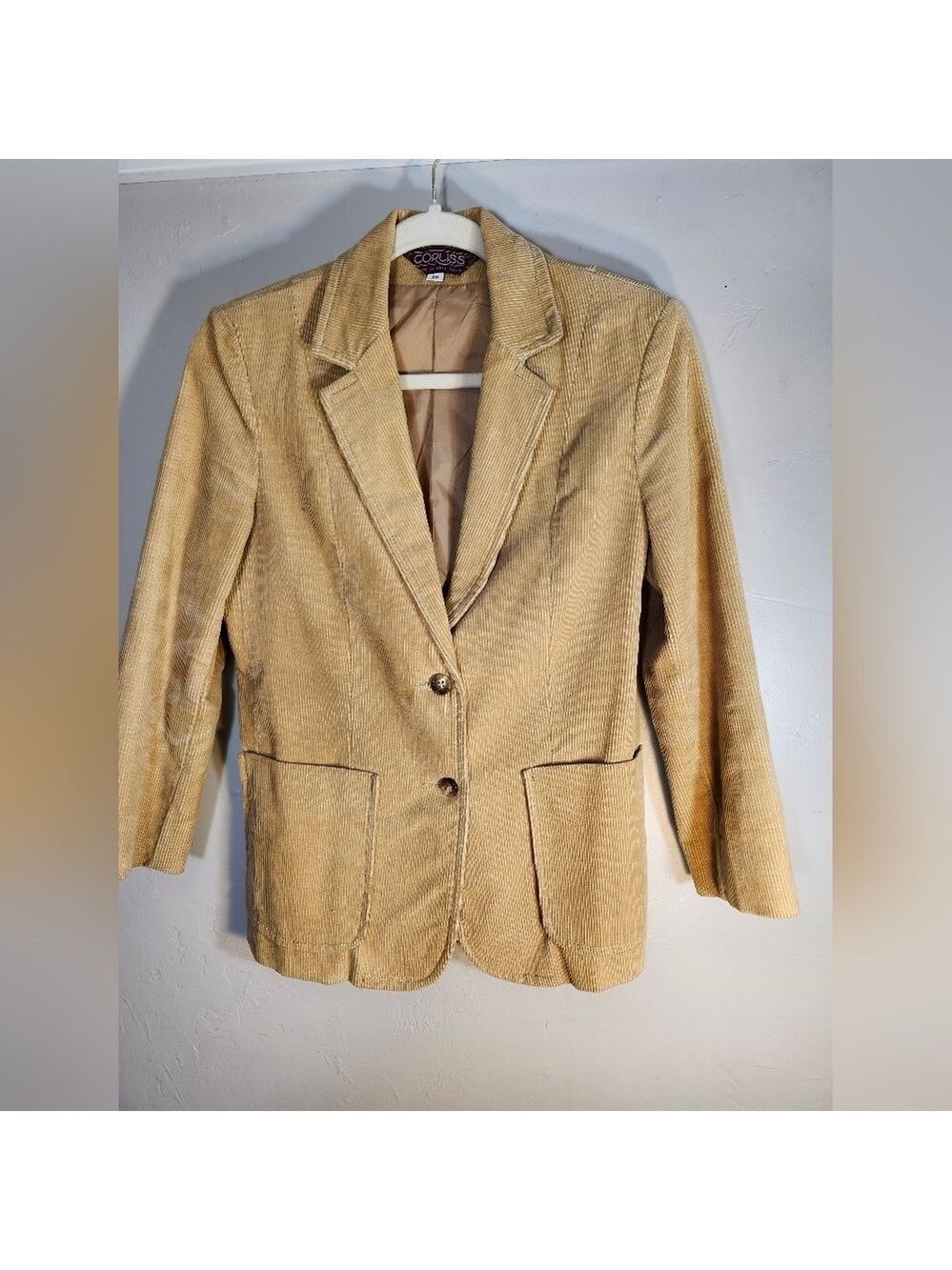 Corliss Vintage Beige Corduroy Blazer Sz 10